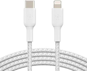 Belkin BOOSTCHARGE Braided USB-C to Lightning 充電線 1米 白色 CAA004bt1MWH