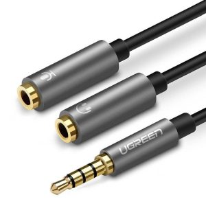 UGREEN - 分拆線 3.5mm 迷你插頭 (公) - 2x 3.5mm 插頭 (母 - 麥克風和耳機) (Aluminum Case) | AV141/ 30619