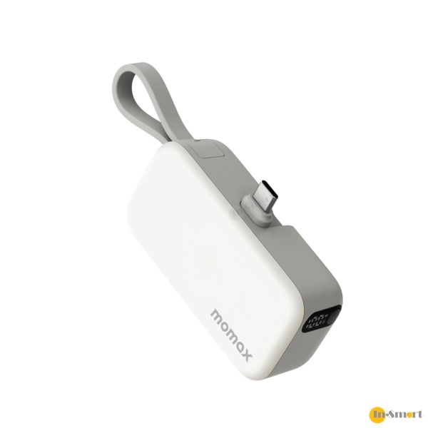 MOMAX - 1-Power Mini 5000mAh 迷你帶線 USB-C 行動電源 (3C CCC 認證) IP130 尿袋 充電 PD 20W LED 電量顯示 - Image 2