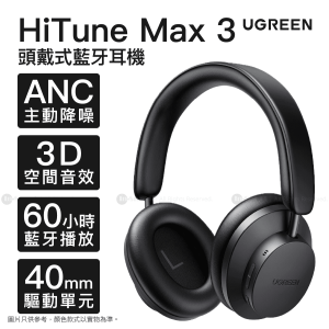 Ugreen HiTune Max 3 Hybrid ANC 主動降噪頭戴式藍牙耳機  HP106 90422
