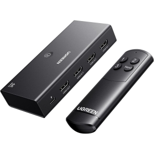 UGREEN - 3-Port HDMI 切換器 4K60Hz | 3 輸入 1 輸出 (3進1出) | 遙控 + USB-C 供電 | HDMI 2.0 兼容 | AW504/ 55857