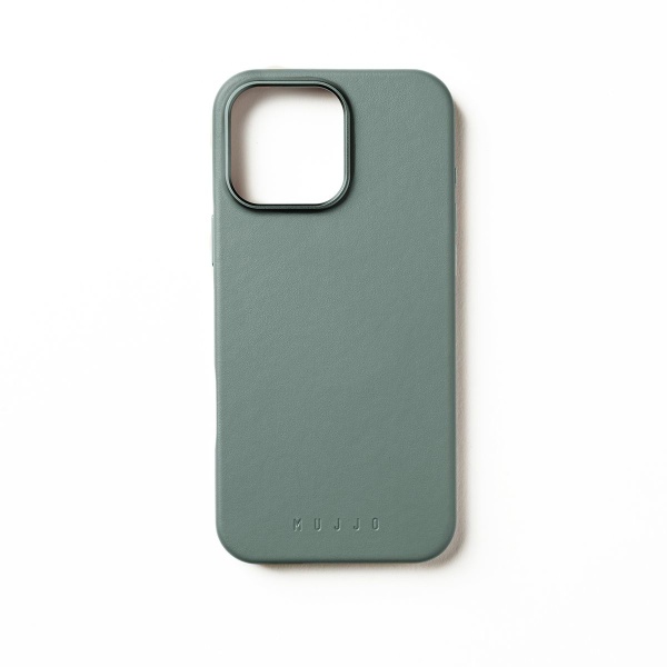 MUJJO - 全皮套手機殼兼容MagSafe適用於iPhone 16 Pro Max - 煙燻綠
