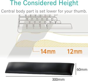 ELECOM palm rest FITTIO系列 舒適小型手腕墊長款黑色