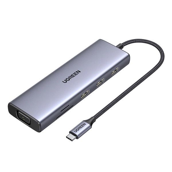 UGREEN 8211 9合1 Type-C 多功能集線器 PD 100W  4K 30Hz  VGA 1080p  LAN  SD  USB-A  CM498 15600
