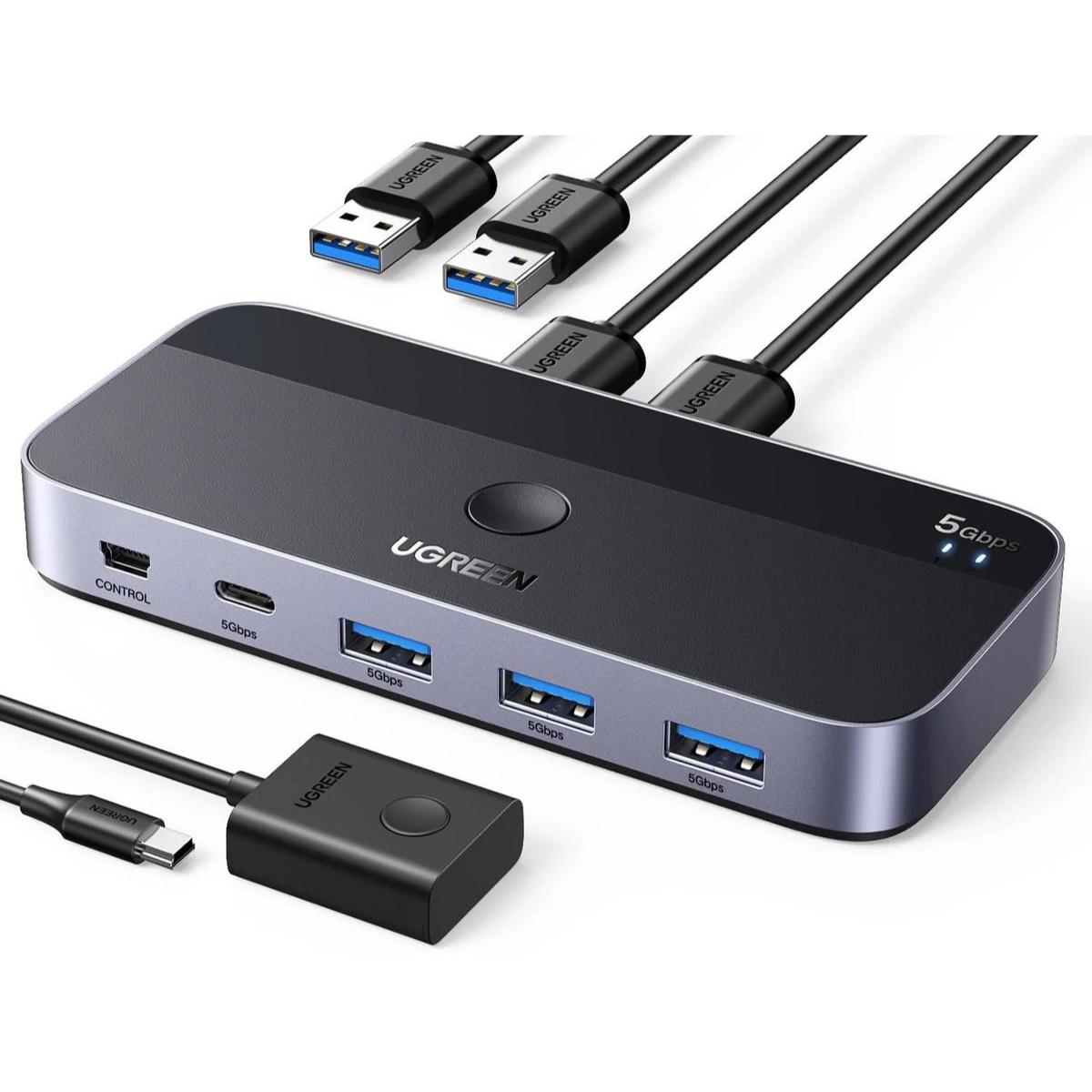 UGREEN USB 3.0 切換器 2台電腦共享 USB C 和 A 設備 | CM662/ 15705