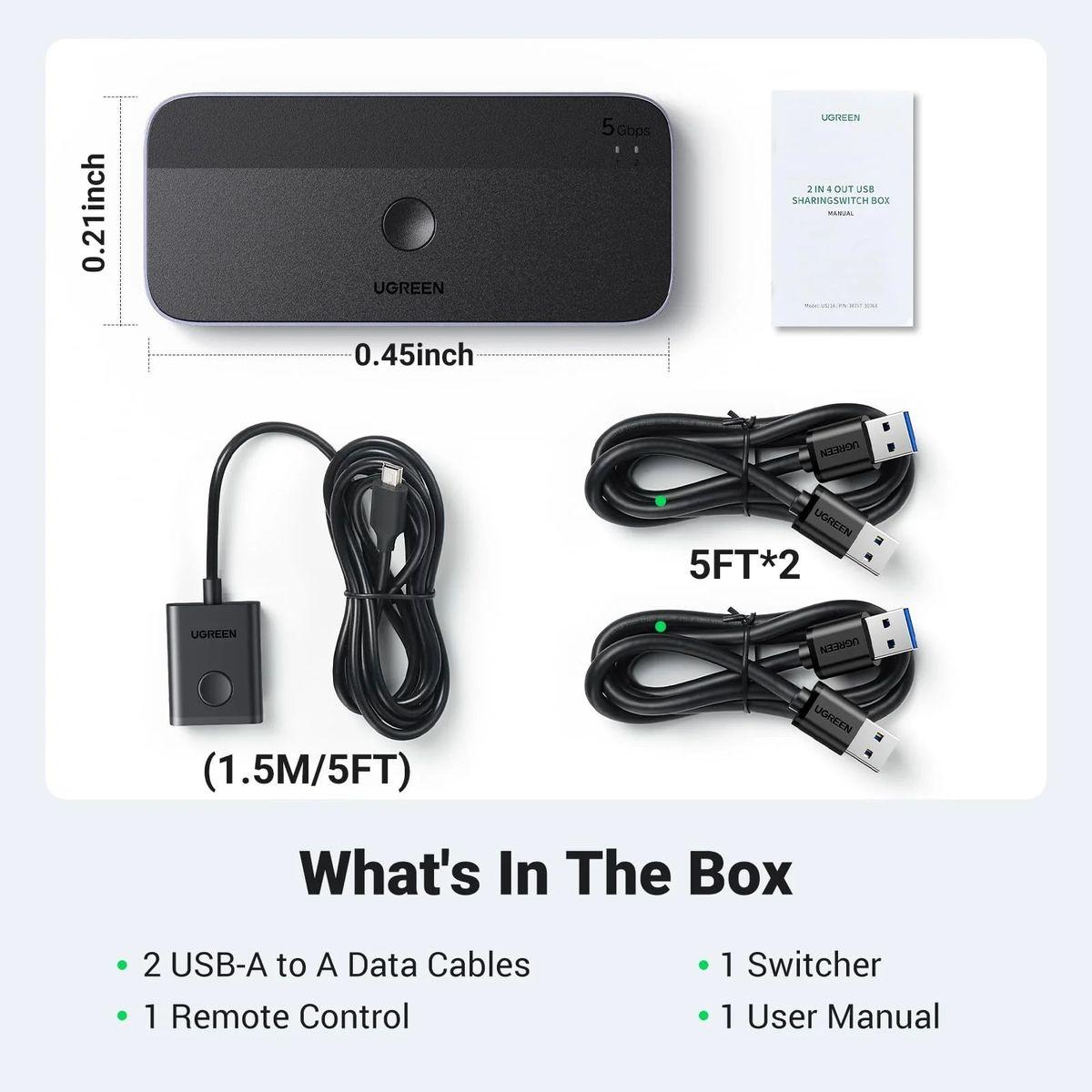 UGREEN USB 3.0 切換器 2台電腦共享 USB C 和 A 設備 | CM662/ 15705 - Image 9
