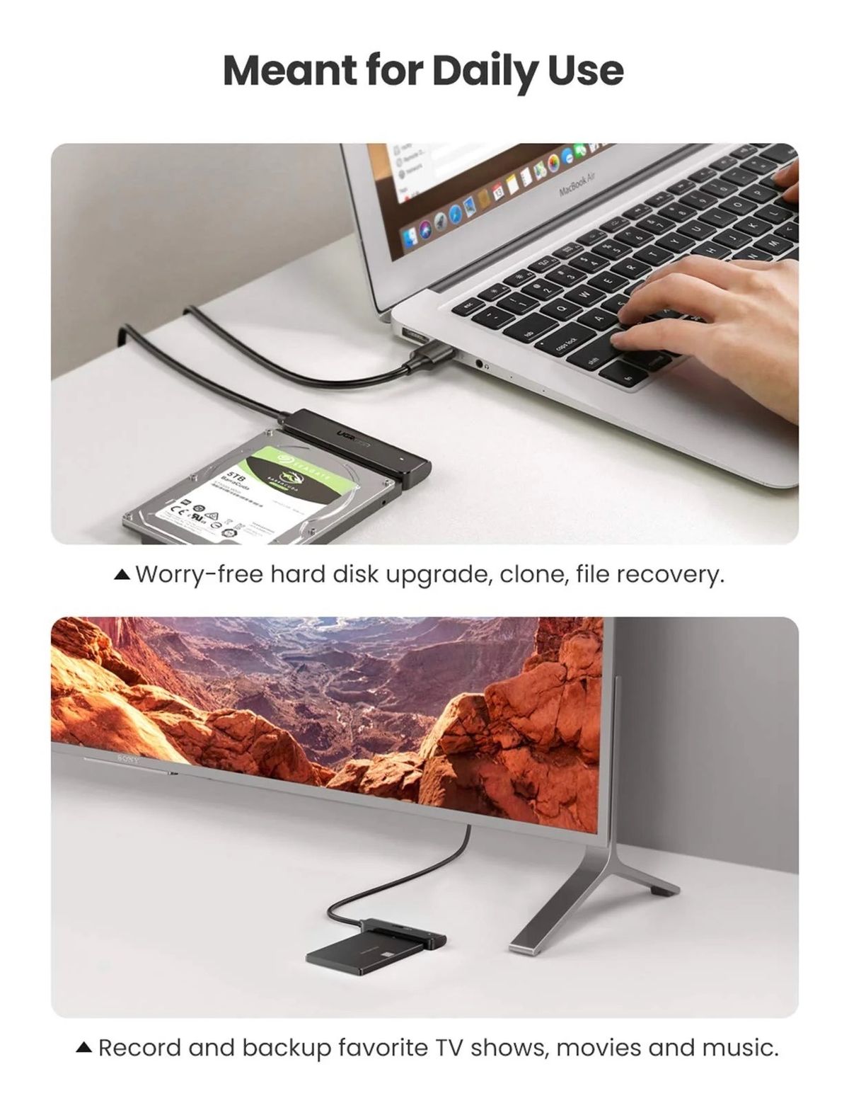 UGREEN 8211 HDDSSD SATA to USB 30 轉接器  CM321 70609