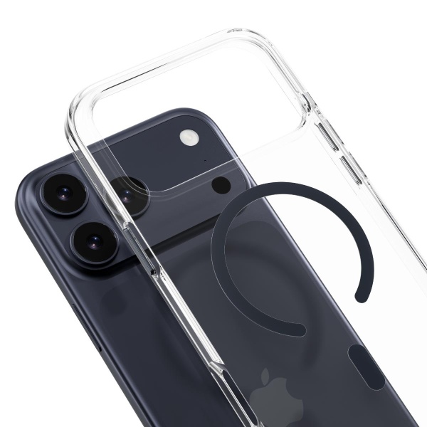 MAGEASY iPhone 17 Pro Max - Bright M 不發黃軍規磁吸透明殼（支援MagSafe）- 透明/午夜磁圈 - Image 2