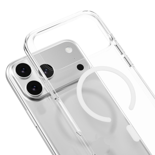 MAGEASY iPhone 17 Pro - Max Bright M 不發黃軍規磁吸透明殼（支援MagSafe）- 透明/白磁圈 - Image 2