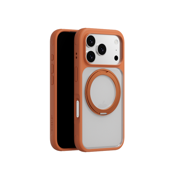 MAGEASY iPhone 17 Pro - MagStand 360 M 磁吸旋轉支架防摔手機殼（支援MagSafe）- 珊瑚 - Image 3