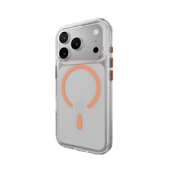 MAGEASY iPhone 17 Pro - Bright M 不發黃軍規磁吸透明殼（支援MagSafe）- 透明/珊瑚磁圈 - Image 7