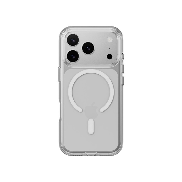 MAGEASY iPhone 17 Pro - Bright M 不發黃軍規磁吸透明殼（支援MagSafe）- 透明/白磁圈