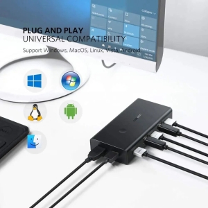 Ugreen 2合1出 HDMI KVM切換器 4K 30Hz 1080P 60Hz CM200 50744
