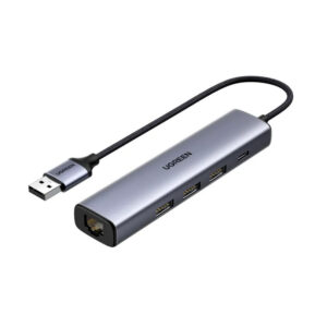 UGREEN 8211 以太網適配器5合1 USB 集線器帶以太網即插即用多端口網路適配器3個 USB 30 端口千兆 RJ45USB-C 電源端口  CM475 60554
