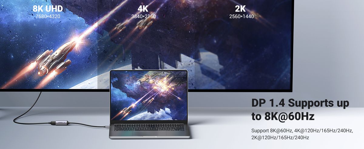 Ugreen 8211 8K60Hz USB-C to DisplayPort 14 轉接線  CM654 15575