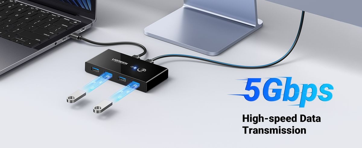 Ugreen 8211 USB 30 切換器2 台電腦共享 4 個 USB 端口USB 切換器  US216 30768