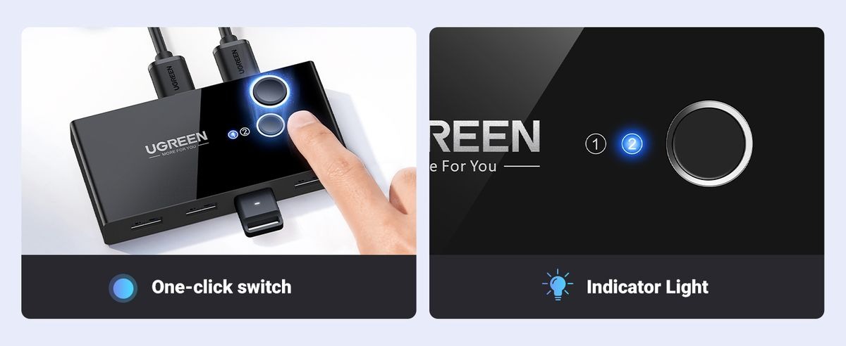 Ugreen 8211 USB 30 切換器2 台電腦共享 4 個 USB 端口USB 切換器  US216 30768