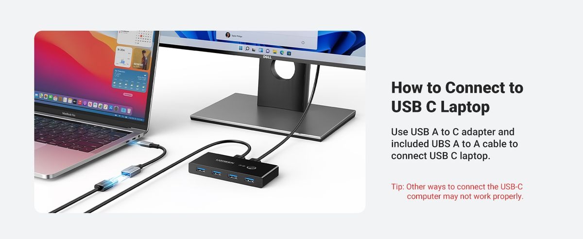 Ugreen 8211 USB 30 切換器2 台電腦共享 4 個 USB 端口USB 切換器  US216 30768