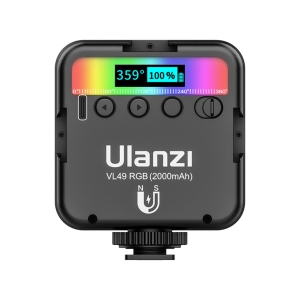 ULANZI 優籃子 VL49RGB 迷你便攜式LED補光燈 8211 黑色 雙色溫 3 種燈光模式 CRI高達95 2500-9000K色溫 800lux 48542002-2287
