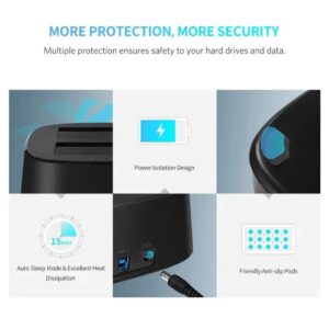 Ugreen 8211 雙槽 USB 30 SATA 底座 2535 HDDSSD 外接硬碟外殼 支持無需電腦的硬碟複製器  CM198 50857
