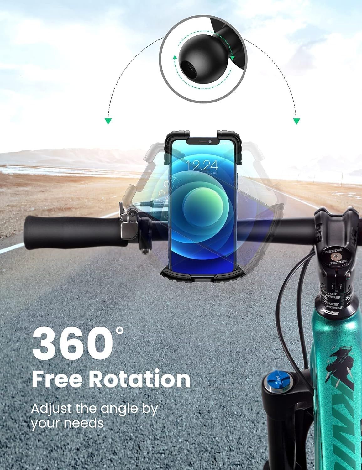 UGREEN 8211 自行車 單車 電單車手機防撞支架 360度旋轉波頭接頭 LP494 60548