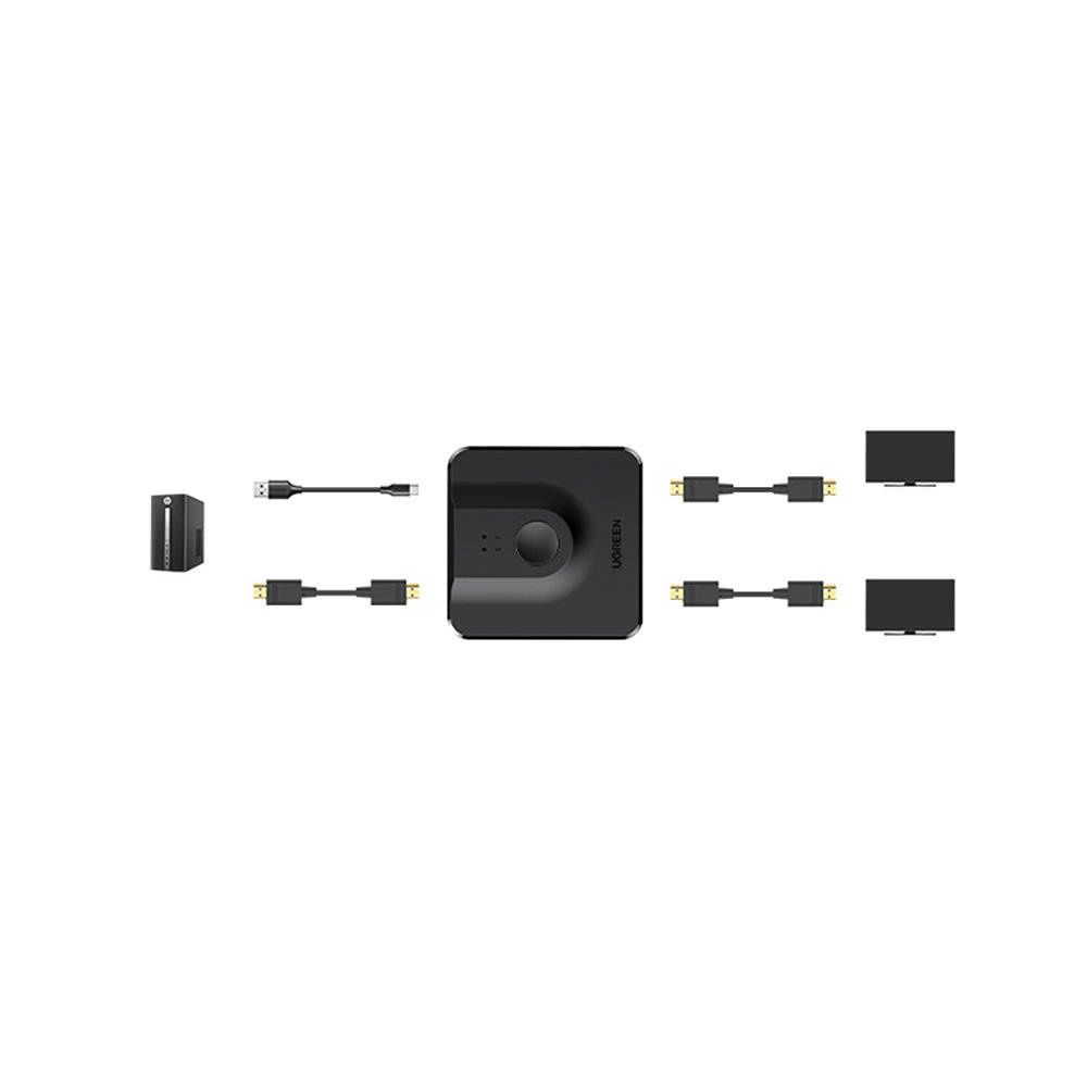 Alternative view of UGREEN - 2進1出信號分配器  | 2x DisplayPort (輸入) 至 1x DisplayPort (輸出) 4K / 1080p 切換器 | CM430/ 60622