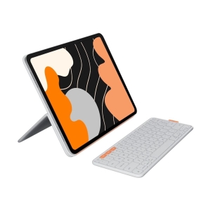Logitech - Flip Folio iPad 專用 可分離式 藍牙鍵盤保護套 淺灰色 |  適用於 iPad Pro 13 英吋 (M4)、iPad Air 13 英吋 (M2 和 M3) - 920-013837