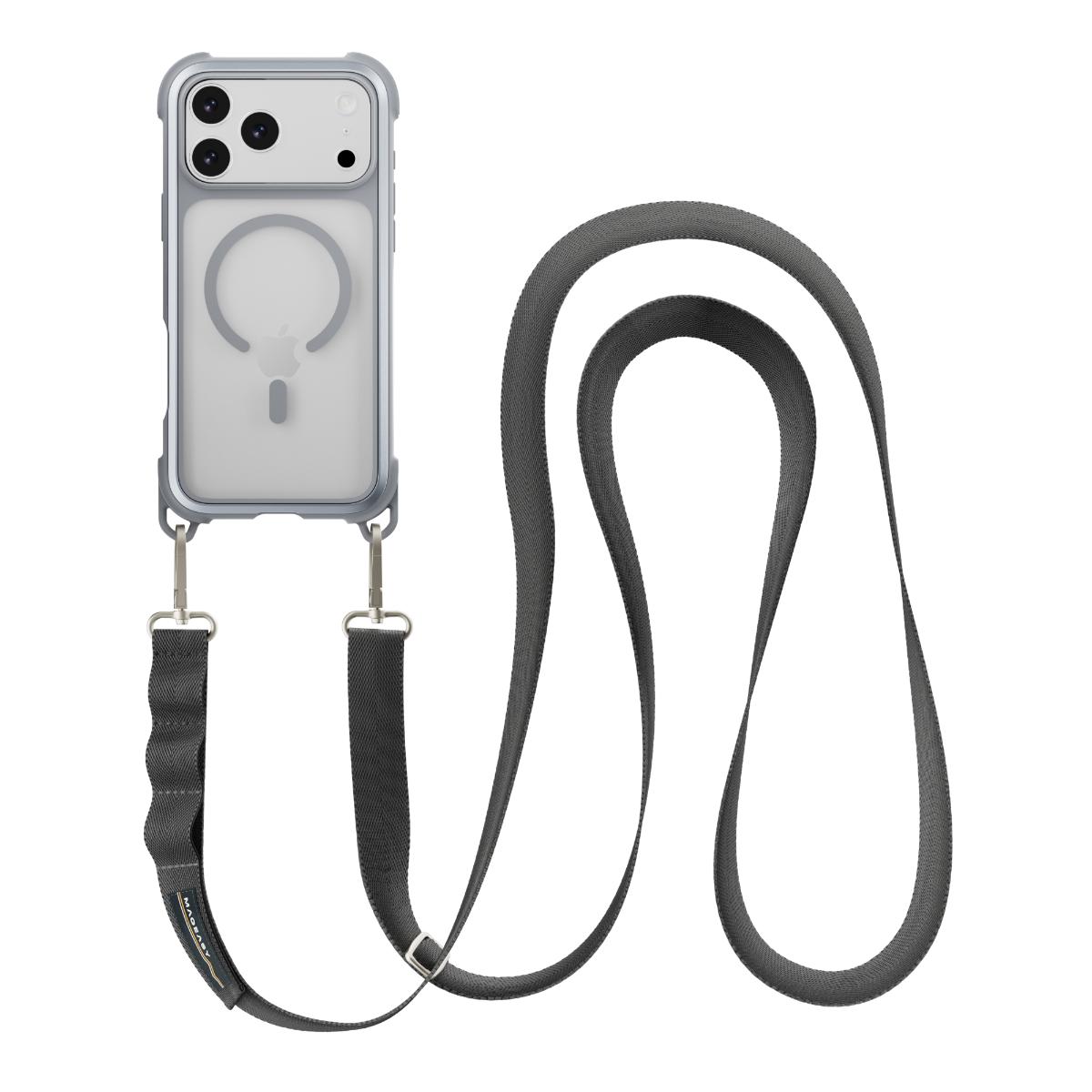 Alternative view of MAGEASY - iPhone 17 Pro Max - Odyssey Strap M 超軍規防摔掛繩手機殼（支援MagSafe）- 迷霧/高冷灰