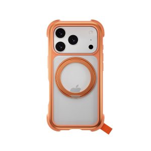 MAGEASY - iPhone 17 Pro - Odyssey Stand M 超軍規防摔磁吸支架手機殼（支援MagSafe）- 珊瑚