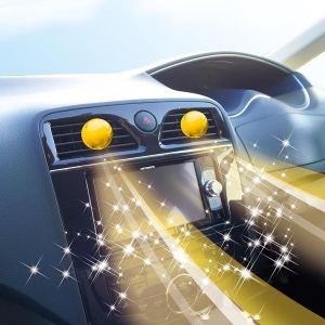 CARALL 日本CARALL 卡飾社 Cue Air 香球圓型風口香座車用空氣清新劑出風口夾式芳香劑兩個裝柑橘味 3291