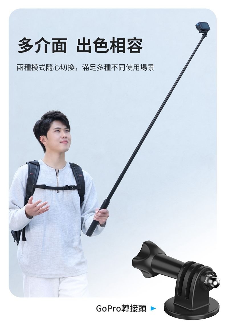 ULANZI 優籃子 TT52 15米延長桿三腳架 8211 黑色  6 節伸縮可調  一鍵切換  49084001-T090GBB1