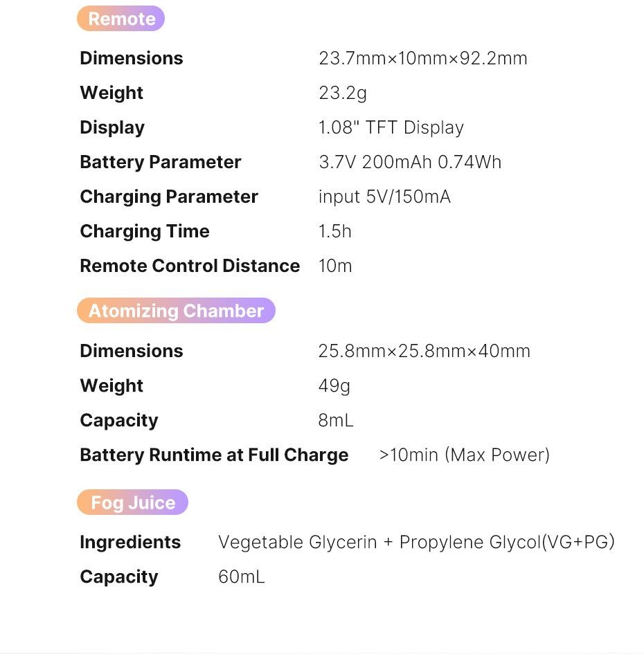 ULANZI 8211 FM01 手提影視煙霧機 8211 黑色  遠端遙控  多樣化轉接口  49119001-R001