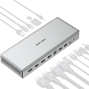 WAVLINK - 15合1 DisplayLink 擴展器 四顯示 4K@60Hz 2x DP 2x HDMI 100W PD SD4.0 讀卡器 UG75PD1-DH2