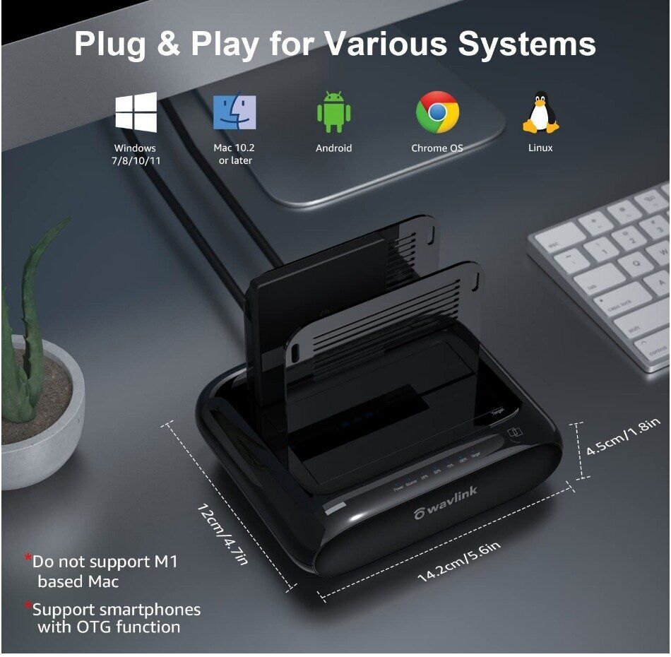 WAVLINK - WL-ST341U 雙槽外置硬碟 擴充器 USB-C/A 3.0 Dual Bay HDD Docking Station (原裝行貨 一年保養) - Image 6