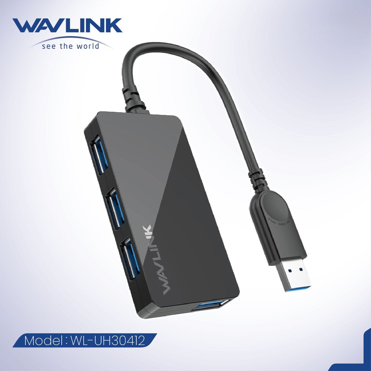 WAVLINK - USB 3.0 四端極速連接盒 UH30412 原裝行貨 一年保養