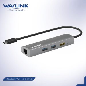 WAVLINK - 4K HDMI USB-C 擴充器 Gigabit LAN, USB3.0 hub Macbook UHP3408 原裝行貨 一年保養