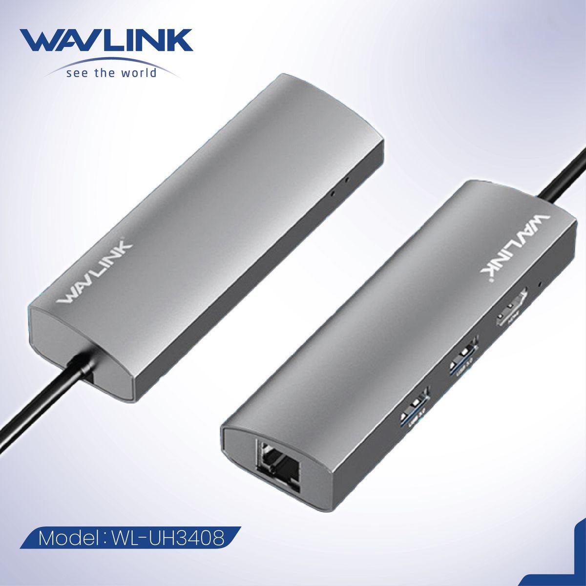 Alternative view of WAVLINK - 4K HDMI USB-C 擴充器 Gigabit LAN, USB3.0 hub Macbook UHP3408 原裝行貨 一年保養