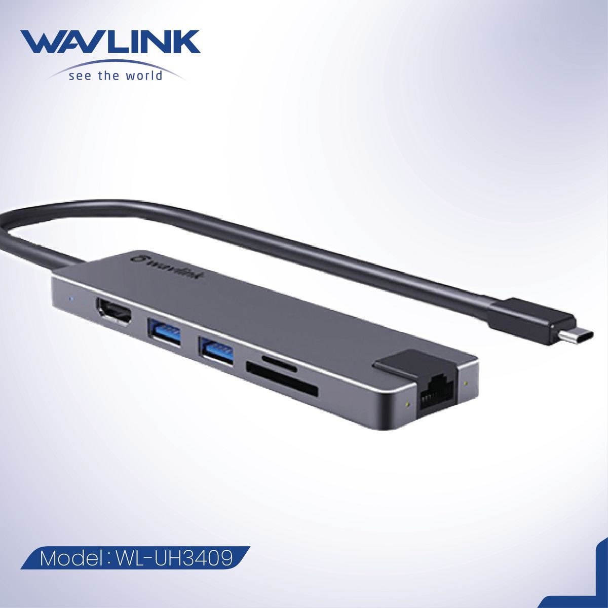 WAVLINK - 4K HDMI USB-C 擴充器 Gigabit LAN, SD MicroSD讀卡器, USB-C PD充電 Macbook USB3.0 USB2.0 hub UHP3409 原裝行貨 一年保養