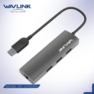 WAVLINK - USB 3.0 四端轉接器 (3 x USB 3.0 + 1 x Gigabit LAN) UH3031G 原裝行貨 一年保養