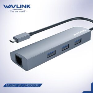 WAVLINK - USB-C 3.1 四端連接盒子(3 x USB 3.0 + 1 x Gigabit LAN) UH3031GC 原裝行貨 一年保養