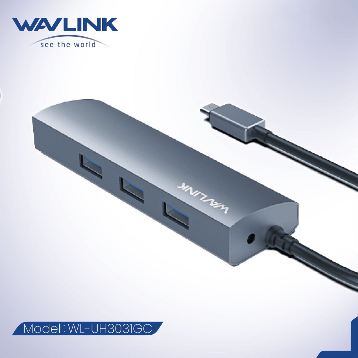 WAVLINK - USB-C 3.1 四端連接盒子(3 x USB 3.0 + 1 x Gigabit LAN) UH3031GC 原裝行貨 一年保養