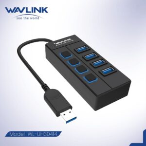 WAVLINK - USB 3.0 四端極速開關連接盒 USB分線器 UH30414 原裝行貨 一年保養