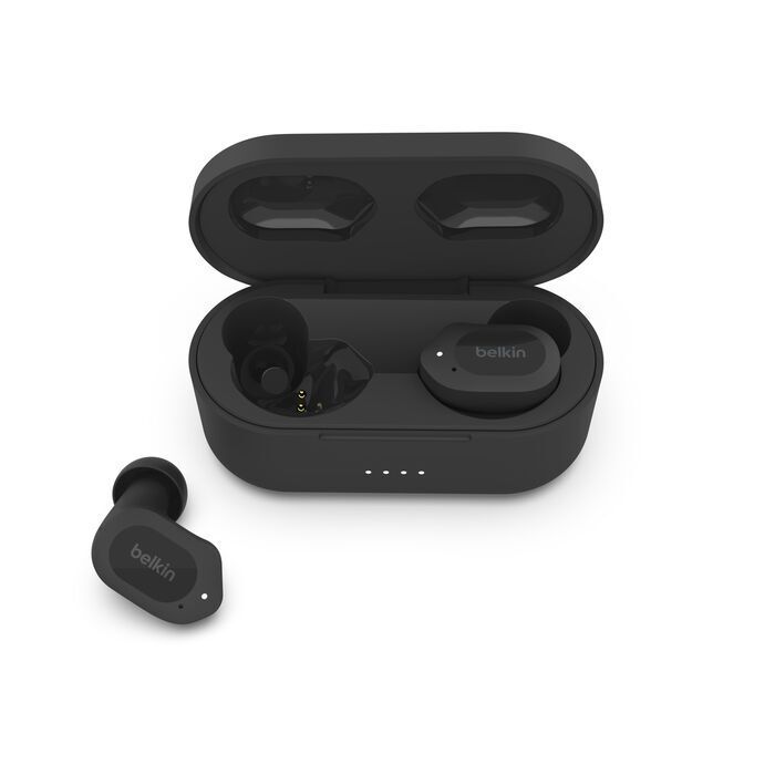 Belkin SOUNDFORM Play 真無線藍牙耳機 黑色 三種 EQ 預設 38 小時的高品質聆聽 IPX5 級防汗防濺水 AUC005BTBK