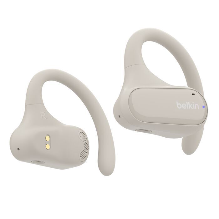 Belkin 8211 SoundForm ClearFit 開放式無線耳塞 沙色  142 毫米驅動單體  IPX5 等級防汗防濺水功能  開放式耳機設計  AUC013BTSA
