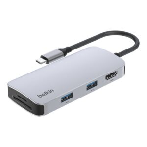 Belkin Connect USB-C 5 合 1 多連接埠轉接器集線器  4K HDMI  USB-A  SD 038 MicroSD  AVC007fqSGY-V2