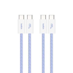 Belkin 8211 BOOSTCHARGE USB-C 至 USB-C 連接線 60W 2條裝   15m5 ft 藍色  CAB018QC05BL2PK