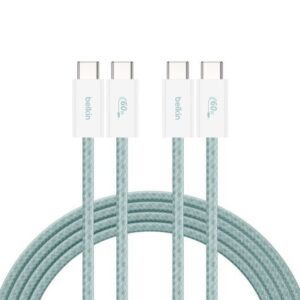 Belkin 8211 BOOSTCHARGE USB-C 至 USB-C 連接線 60W 2條裝 15m5 ft 綠色 CAB018QC05GR2PK