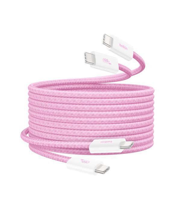 Belkin 8211 BOOSTCHARGE USB-C 至 USB-C 連接線 60W 2條裝 15m5 ft 粉色 CAB018QC05PK2PK