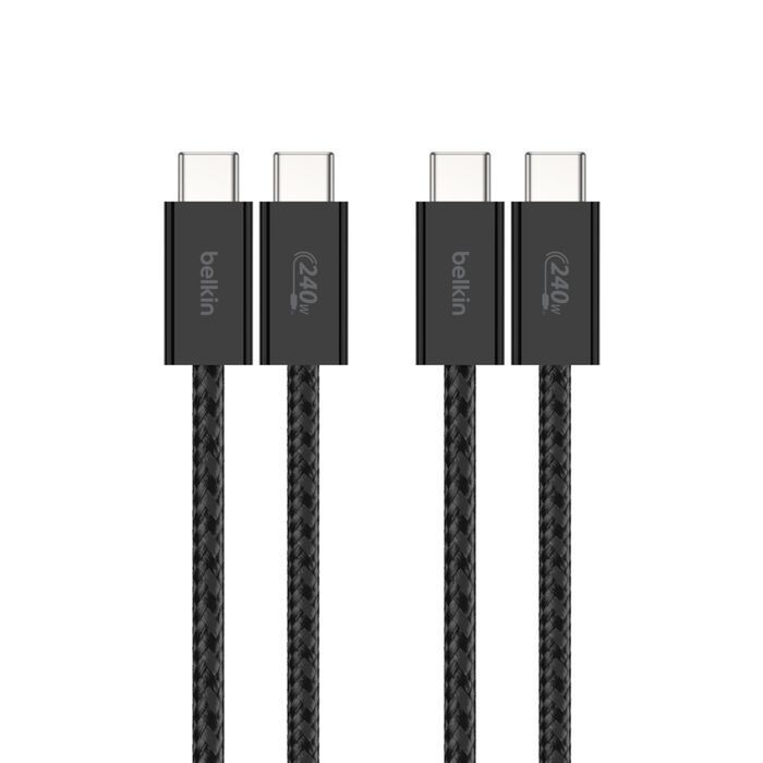 Belkin 8211 BOOSTCHARGE USB-C 至 USB-C 連接線 240W 2條裝 黑色 15m5 ft CAB019qc05BK2PK
