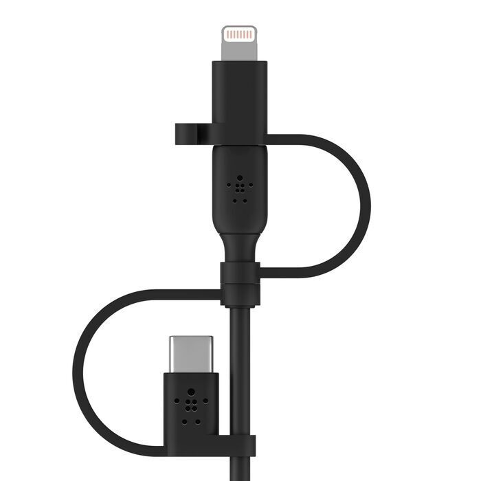 Belkin 8211 BoostCharge 通用電纜 附 USB-CMicro-USB 及 Lightning 接口的 33 呎 USB-A 線纜 CAC001BT1MBK